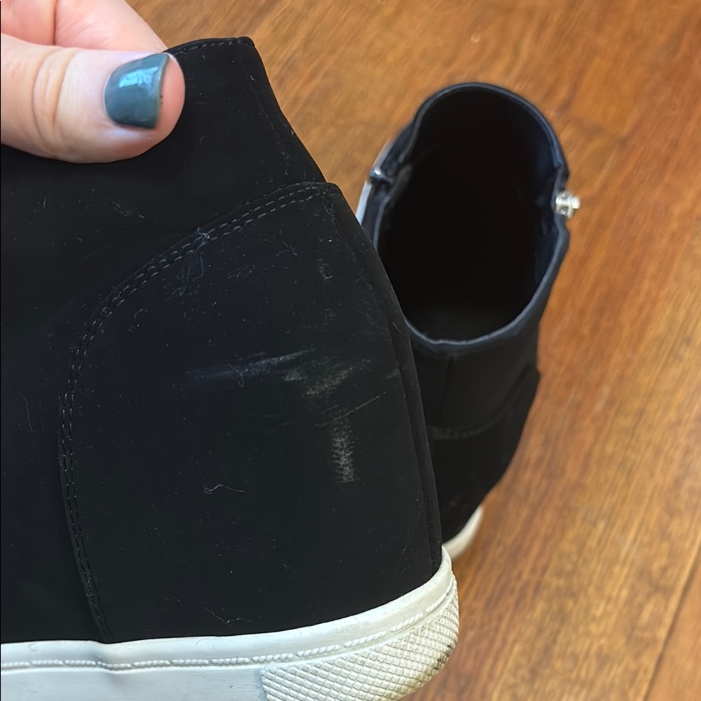 Black Wedge Sneakers - Picture 6 of 8